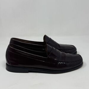 Brooks Brothers Westport Penny Loafers Shoes Mens 10 D Burgundy Leather 5229